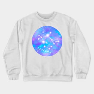 Gemini Zodiac sign constellation on galaxy background Crewneck Sweatshirt